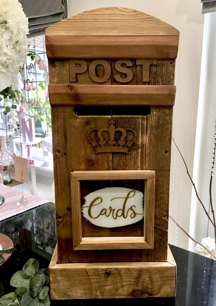 Rustic wedding postbox
