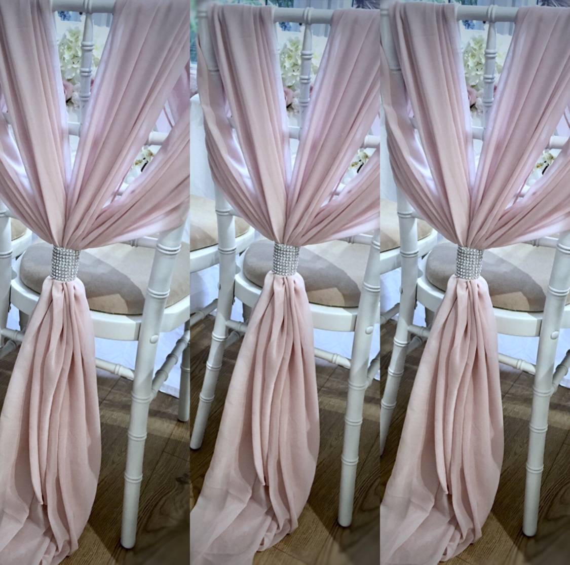 Chiffon pink chair hoods