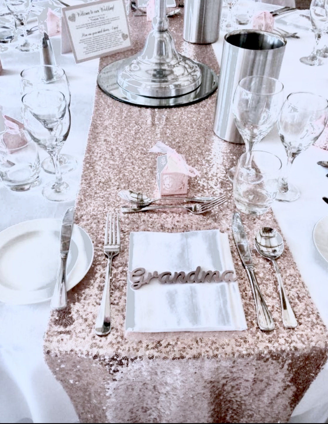 Rose/gold  sequin table runners