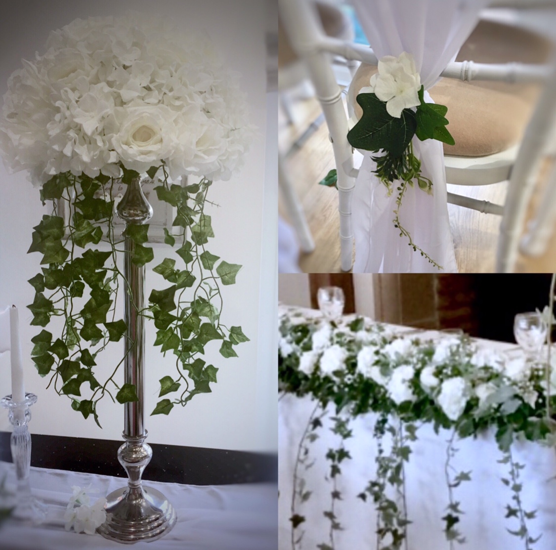 White and green theme wedding