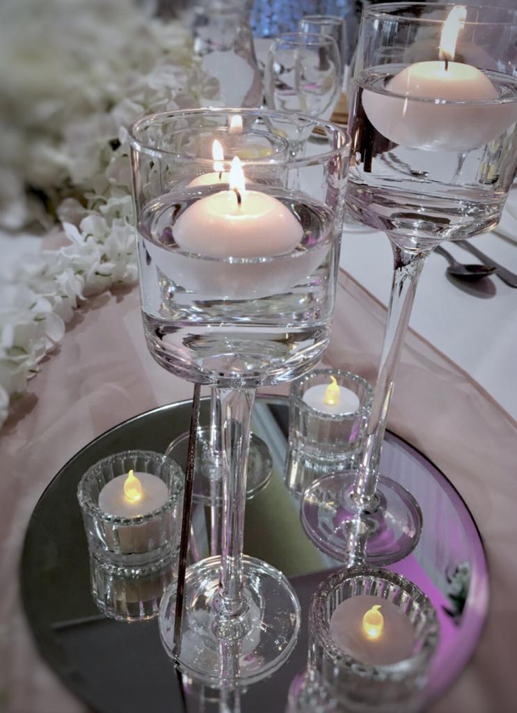 Floating candles centrepiece