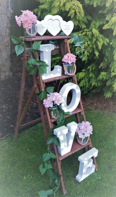 Rustic wedding ladders