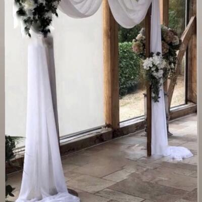 Rustic arbour backdrop 