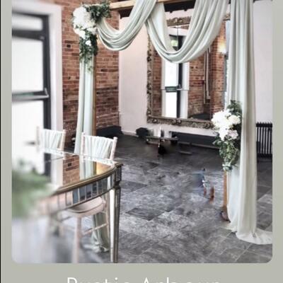 Rustic arbour backdrop