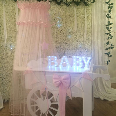 Baby pink candy cart
