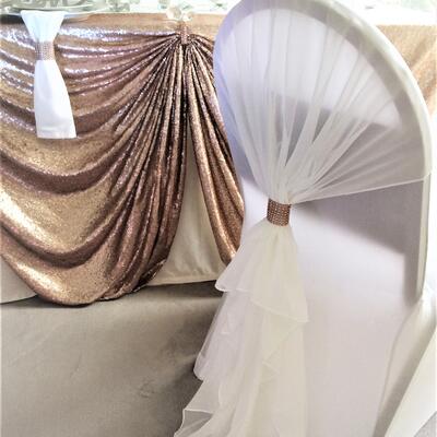 Chiffon white chair hoods