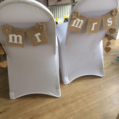 Mr and Mrs chair sash