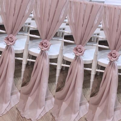Chiffon chair drapes