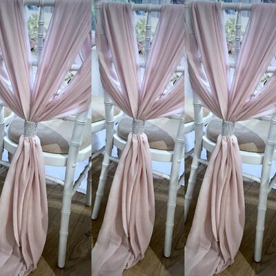 Chiffon pink chair hoods