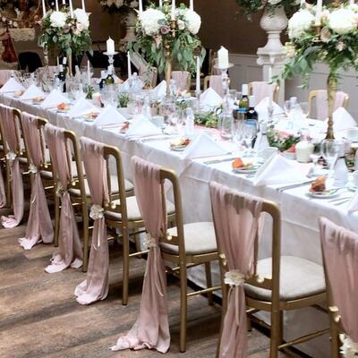 Chiffon pink chair hoods