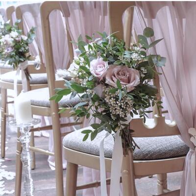 Wedding floral chair decor