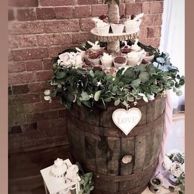 Rustic whiskey barrel 