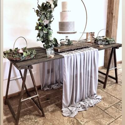 Rustic trestle table