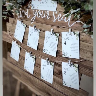 Rustic seating plan