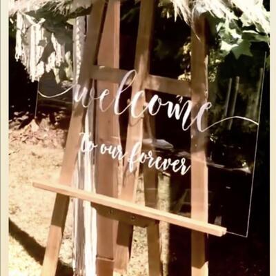 Perspex welcome sign