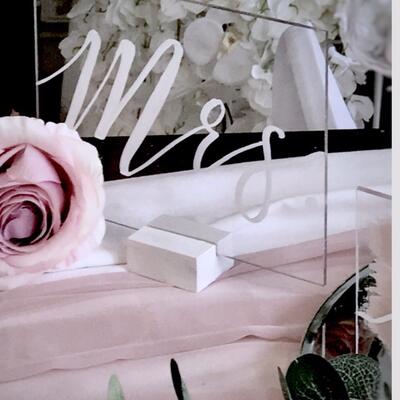 Wedding perspex table names