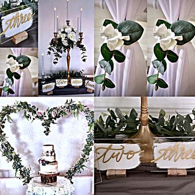 Green and white theme wedding