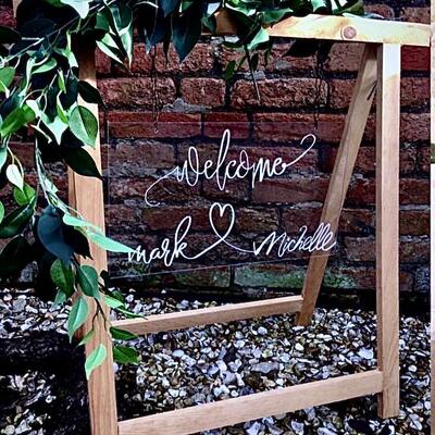 Rustic perspex  wedding signage
