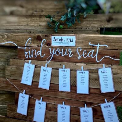 Rustic wedding seating plan