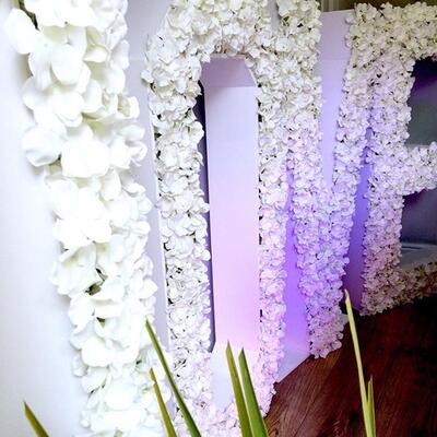 Large floral love lights 