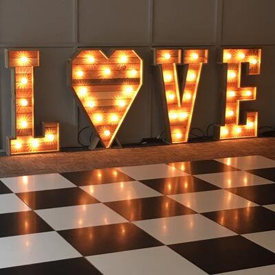 Large rustic love lights