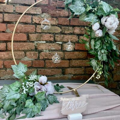 Wedding hoop centerpiece 