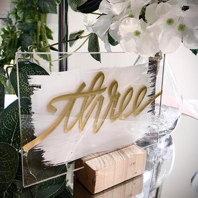 Perspex  table numbers