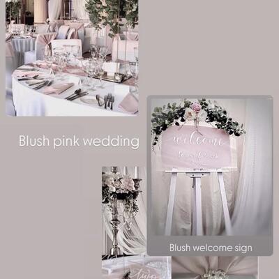 Blush pink wedding decor