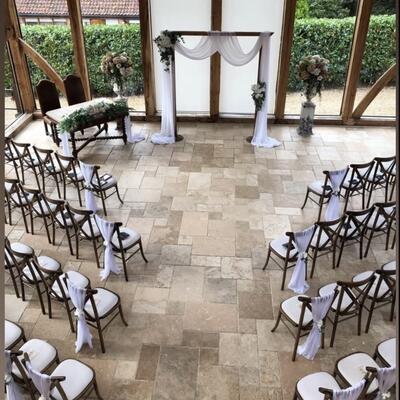 White ceremony decor