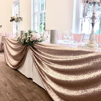 Sequin rose gold swag